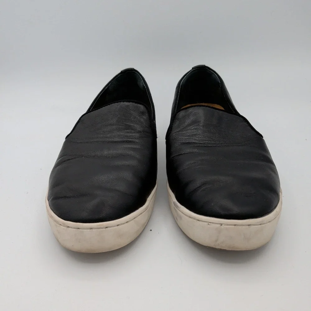 Birdies The Swift Black Leather Slip On Sneakers Loafers Womens 7.5 Casual Shoes